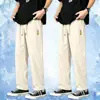Pantalones de Hielo de Seda para Hombre de Verano, Pantalones Casuales Finos Holgados, Pantalones Deportivos Largos Rectos de Secado Rápido, Ligeros y con Aire Acondicionado