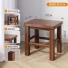 Taburete pequeño de madera maciza, taburete bajo para uso doméstico, banco pequeño, banco vintage para sala de estar, taburete para mesa de centro y sofá, taburete redondo, taburete cuadrado, taburete de madera