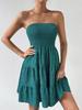 Vestido Top de Tubo de Textura Versátil de Color Puro Delgado con Cuello de Línea Única de Verano para Mujer Transfronterizo de Amazon Europeo y Americano 2025