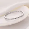 Pulseira de Aço Titânio Prata Feminina Anel de Zircônia de Alta Qualidade Joia de Mão Pulseira Prata Pulseira de Corda Pulseira Atacado
