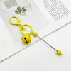 Novo chaveiro de metal em forma de sino DIY, chaveiro fofo com contas criativas, decoração de bolsa, pingente multicolorido atacado