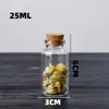 Botella de vidrio de borosilicato alto de 30 ml con tapa, corcho y cordón transparente, botella para reactivos, botella de deriva, dividida en botellas