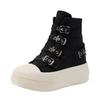Zapatos de Lona con Plataforma para Mujeres Bajitas, Nuevos de Verano 2026, Zapatos Casuales de Caña Alta con Suela Gruesa, Zapatos Individuales Versátiles para Mujer