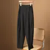 Calça social Harlan da moda feminina alta slim cenoura calça de trabalho cintura alta curta cropped calça casual