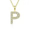 Amazon transfronteiriço novo zircônia cravejada com diamantes 26 letras do alfabeto inglês colar feminino aço titânio pingente DIY corrente clavícula