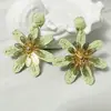 Joyería de Estilo Europeo y Americano, Pendientes de Girasol de Rafia Hechos a Mano, Pendientes Grandes Exagerados de Flor, Joyería de Estilo Festivo al por Mayor