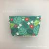 Bolsa de cosméticos de PU con estampado de gato geométrico de planta tropical y fruta, portátil para almacenamiento, bolsa de lavado para viaje