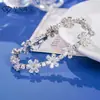 Pulseira de Tênis Europeia e Americana Transfronteiriça Prata 925 Moissanita em Forma de Pera Pulseira Elegante e Estilosa Versátil Venda por Atacado
