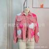 Chaqueta de primavera caliente de San Valentín con lentejuelas de amor, estilo europeo y americano, top de pana con lentejuelas, abrigo de mujer
