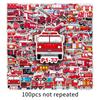 100 piezas de pegatinas de camión de bomberos para vehículos creativas impermeables DIY dibujos animados pegatinas para libro de mano material de tarjeta goo decoración