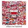100 Adesivos de Grafite de Caminhão de Bombeiros Personalizados Transfronteiriços Desenho Animado Infantil Cartão Goo Decorativo Copo de Água Celular Adesivos para Skate