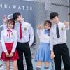 [Mais 10] Outono Novo Uniforme do Ensino Médio Formatura Classe Uniforme Camisa Duas Peças Coral Uniforme de Desempenho