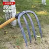 Rastrillo Grueso Forjado Antiguo para Jardinería, Siembra de Verduras, Aflojamiento de Suelo, Preparación de Tierra, Azada, Rastrillo de Cemento para Uso Agrícola