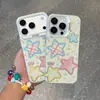 Funda de teléfono colorida con estrellas de línea adecuada para Apple 17 Pro Max, funda plateada colorida para Huawei Pura 90, Xiaomi 17, Vivo