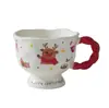 Caneca de Papai Noel de desenho animado de alto valor, xícara de café fofa para casal para uso doméstico, presente de Natal no atacado para exportação