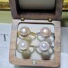Anillo de perla natural de agua dulce para mujer, pequeño, de colores intensos, con explosiones en vivo, popular anillo abierto de múltiples cuentas de perla.