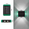 Luz lavaluces de pared exterior para villa, luz solar decorativa para jardín y patio, farola solar integrada de pared con batería de larga duración
