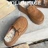 Pantuflas de Piel de Vaca para Mujer, Adecuadas para Usar al Aire Libre, Invierno 2026, Suela Gruesa, Punta Cerrada, Cálidas de Media Caña, Estilo Birkenstock, Cortavientos y Antideslizantes