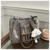 Bolso Tote Bolso de Gran Capacidad para Mujer Casual Nuevo Otoño e Invierno Bolso de Hombro 2024 Letra Moda Estilo Perezoso Bolso de Axila