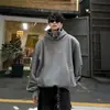 Moletom exclusivo desconstruído de peso pesado com estampa de estrelas para homens, jaqueta com capuz estilo americano de gola alta com design metálico, jaqueta esportiva para casais