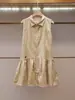 Shenzhen Nanyou Ropa Fina para Mujer Nuevo Vestido de Verano Estilo Retro Francés a la Moda de un Solo Botón con Cuello sin Mangas para Mujer