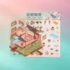 Pegatinas Grandes de Paisajismo Nuevas Pegatinas de Escena Miniatura Apilables Pegatinas de Cabaña Estéreo Descompresión Pegatinas de Paisajismo Hechas a Mano para Niños
