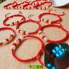 Pulseiras dos Doze Zodíacos, Pulseiras de Corda Vermelha para o Ano de Nascimento, Cordas de Nó Luminoso Luminosas Tecidas à Mão