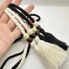 Trenza de algodón 4 cuentas de madera