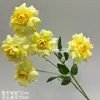 Flor Artificial con Pétalos Plegables, Rosa Camelia de 5 Cabezas para Arreglos Florales de Boda, Exquisito Arte Floral, Rosa Multicabeza