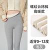 Calça de Algodão Nuvem com Costura Cinza Claro Lã Seda Veludo Lã Grossa Feminina Outono Inverno Cintura Alta Emagrecedora Leggings Quentes