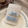 Novo Acessório de Cabelo Azul e Prata Estilo Chanel, Presilha de Cabelo Laço, Sensação Elegante e de Alto Padrão, Presilha de Cabelo Versátil para Meninas, Ornamento de Cabelo Lateral