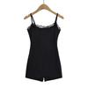 Macacão Camisola Sexy com Renda Patchwork Estilo Europeu e Americano para Mulheres, Cintura Alta, Emagrecedor, Decote Profundo, Sem Mangas, Top de Alça
