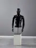 Mannequin masculino preto fosco, manequim de corpo inteiro para lojas de roupas, modelo manequim para simulação do corpo humano, suporte de exibição para vitrine de roupas