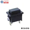 TUV CQC UL ROHS Retangular 19*13 Interruptor Chave R13-516A Interruptor de Botão de Pressão Retangular 6A250V