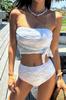 Traje de baño para Mujer Coreano Dongdaemun Estilo Ins Top de Tubo Estilo Pure Lust Bikini Dividido de Alta Gama Traje de Baño Bikini