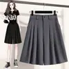 Falda Midi Estilo Traje, Nueva Primavera/Verano 26, Cintura Alta, Plisada, Corte Holgado, Adelgazante, Pantalón Falda Casual en Tallas Grandes