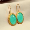 Moda requintada oval azul verde brincos de cristal cruz-fronteira novos brincos de renda de ouro brincos jóias atacado