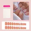 Uñas Postizas Francesas de Borde Caliente Europeas y Americanas de Venta Cruzada Uñas Terminadas Parche de Lazo Manicura Uñas Portátiles Uñas al por Mayor