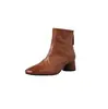 Botines Chelsea de borrego lavado, suaves y cómodos, colección invierno 2026, con tacón medio grueso, punta redonda y piel genuina, perfectos para el día a día y versátiles para varios atuendos, botines de tobillo para mujer