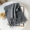 Bufanda tejida de hilo de bucle extendido de mohair cepillado, a prueba de frío y cálida para invierno, transfronteriza europea y americana, para mujer, con tacto de alta gama