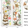 Adesivos de parede de animais da floresta lendo, Decalques de parede de animais de desenho animado lendo, Decorações de parede para educação infantil
