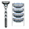 Aparelho de Barbear Manual Transfronteiriço para Homens com Lâminas de Três Camadas, Aparelho de Barbear Manual Tradicional com Cabeça de 3 Lâminas, Compatível com Mach3