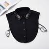 Halloween Europeo y Americano Estilo Socialité de Alta Gama Vacaciones Cuello Falso con Cuentas Imitación Piedra Versátil Cuello Falso Camisa para Mujeres con un Sentido de Sofisticación