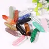 Cristal de Pedra Natural Transfronteiriço Ágata Coluna Hexagonal 8x 32mm Pingente de Coluna Hexagonal Pontiagudo Duplo Acessórios Joias DIY