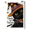Nueva Bandera de Jardín de Halloween de Amazon con Gato Negro Maligno, Calabaza y Elementos de Bruja para Decoración de Bandera de Halloween en el Jardín
