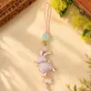 Llavero de Conejo Corredor de Brocado de Canción Linda, Colgante de Cintura Estilo Antiguo Hanfu para DIY, Adorno Souvenir Cultural