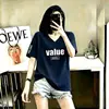 Camiseta Casual Simples Estampada para Mulheres de Comércio Exterior Transfronteiriço, Manga Curta, Novo Estilo Verão 2026, Caimento Solto, Top Versátil