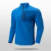 Sudadera de punto con cuello alto y media cremallera para hombre, para primavera y otoño, deportes al aire libre y ocio, manga larga, color liso, top cálido