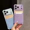 Adequado para Iphone18Promax Novo Padrão de Tecido Apple 16 Suporte para Cartões de Camada Dupla Capa para Celular 17 Anti-Queda 14 Capa Protetora