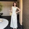 Vestido Elegante Minimalista Slim-Fit Ls para Mulheres, Novo Estilo de Verão Emagrecedor com Ajuste na Cintura 60989